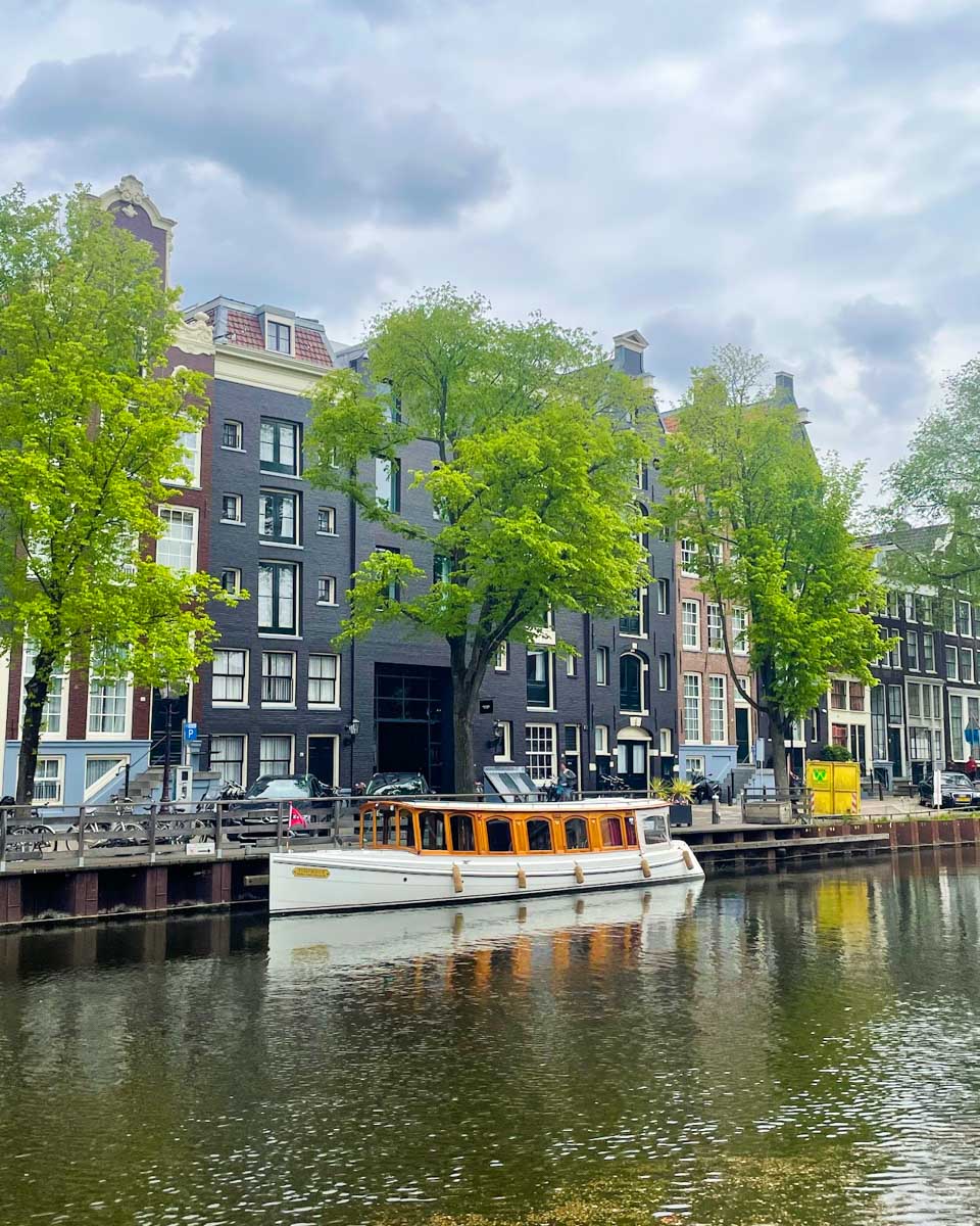 A house boat on one of the canals in Amsterdam