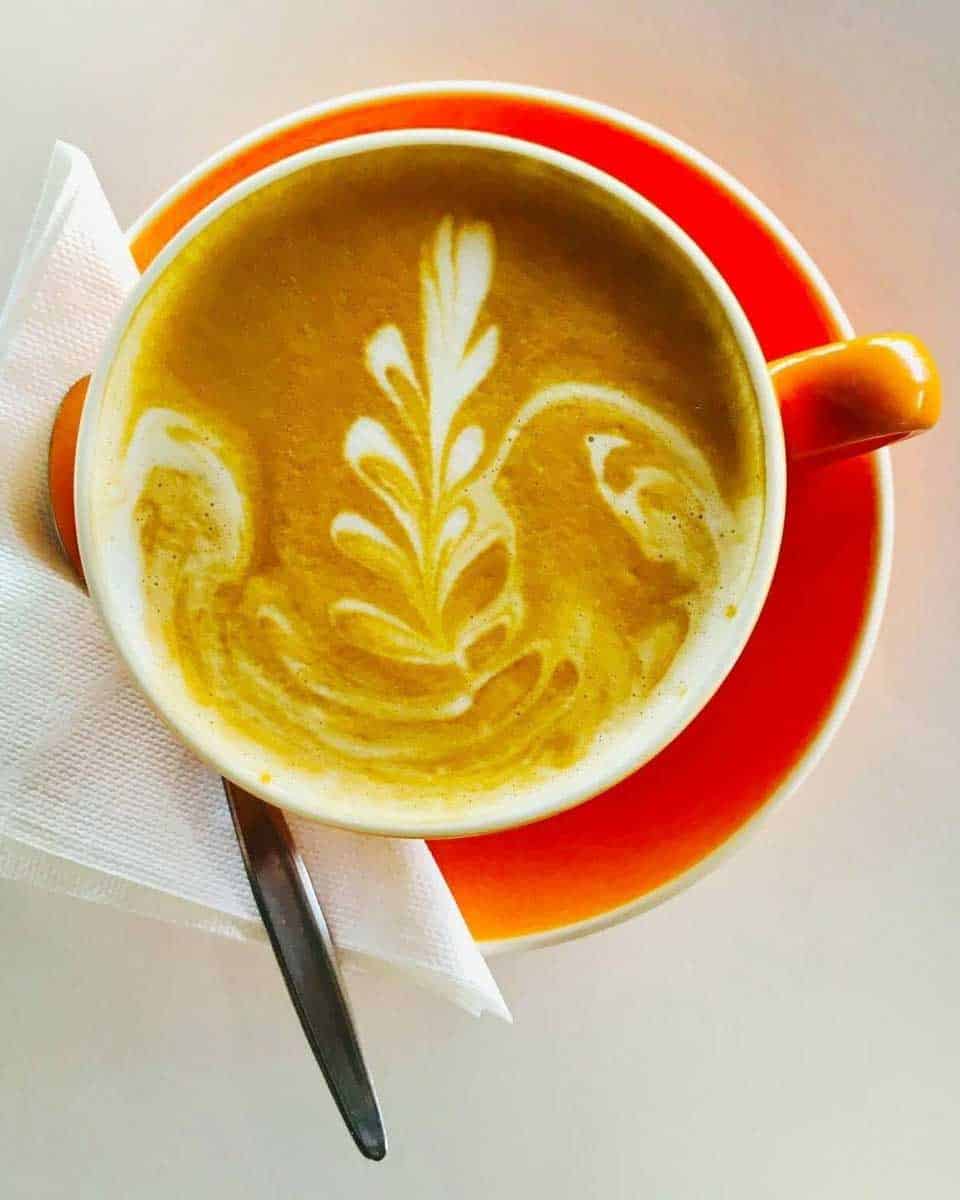 A latte at Lulu's Fiji restaurant