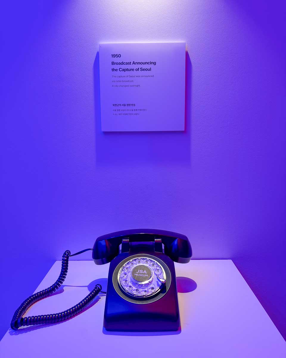 A phone at the JSA Museum on a DMZ tour from Seoul South Korea