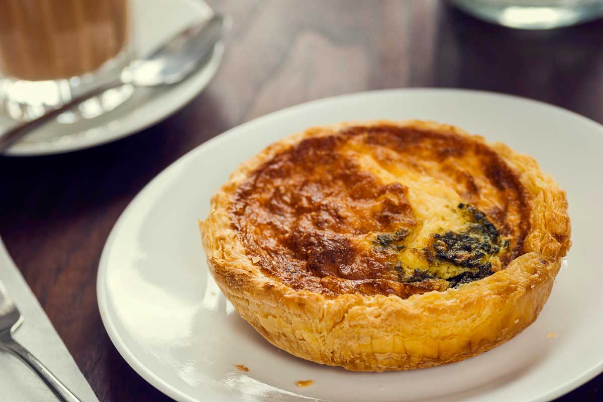 A quiche eaten for breakfast in Chamonix France