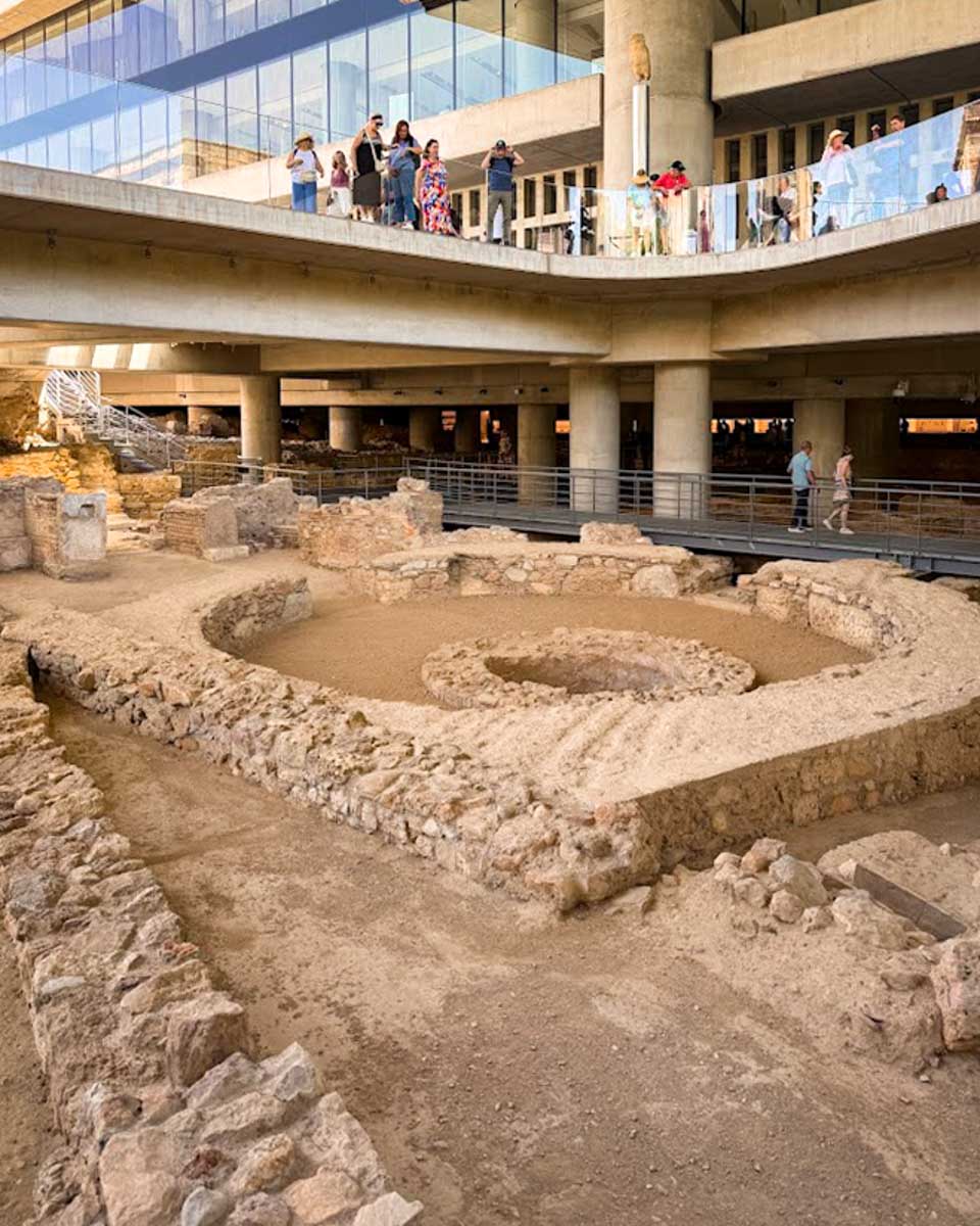 Ancinet ruins beneath the Acropolis Museum in Athens Greece on Hannah trip