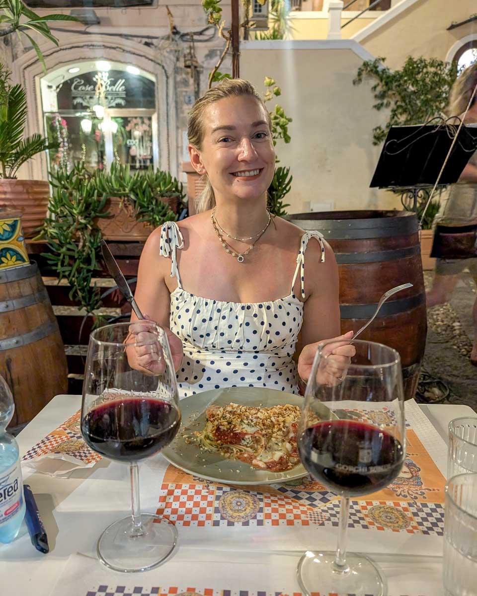Bailey-eats-dinner-with-wine-in-Ottawa, Ontario, Canada