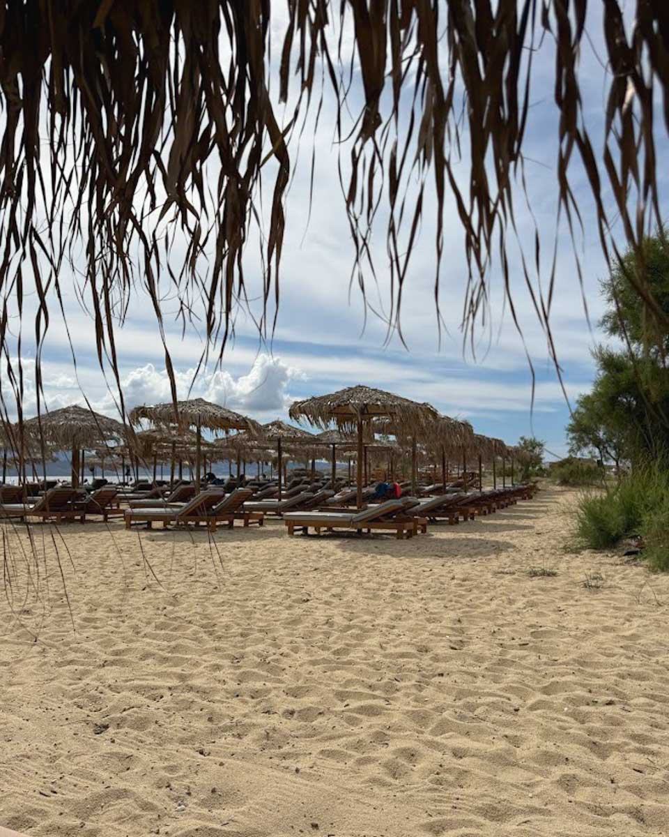Beach in Naxos Greece on Hannah trip