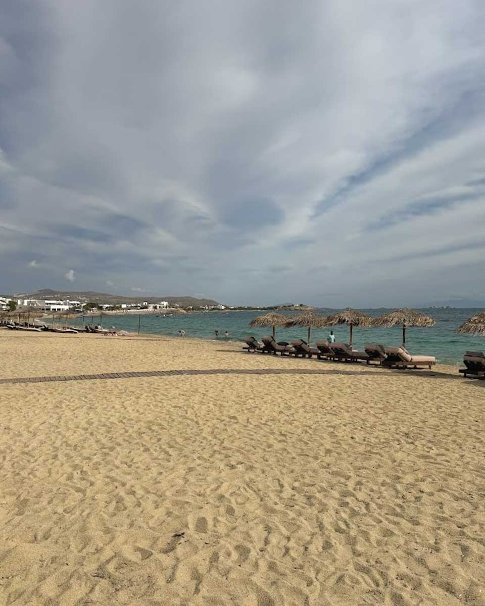 Beach in Naxos Greece on Hannah trip