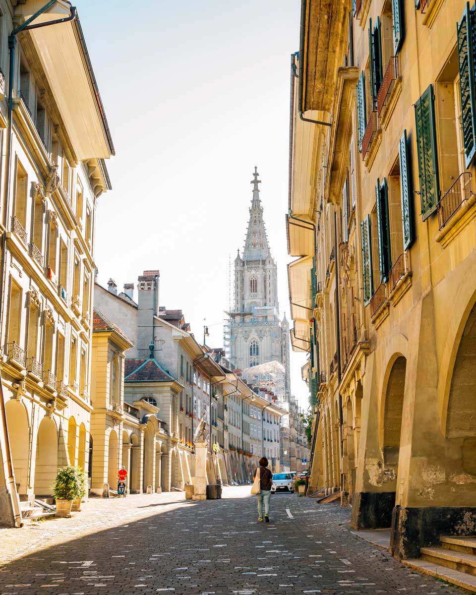 Bern old town and The Cathedral of Bern in Switzerland