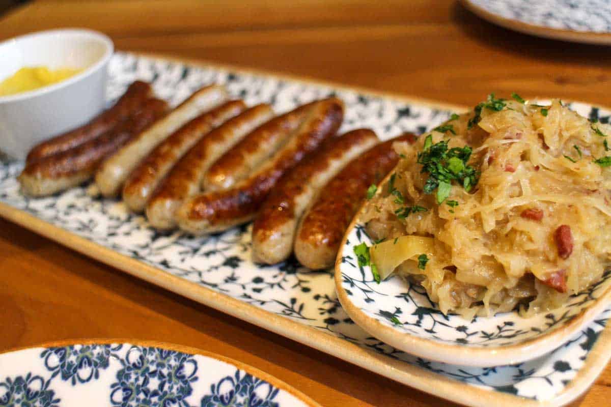 Bratwurst sausage in Nuremberg Germany