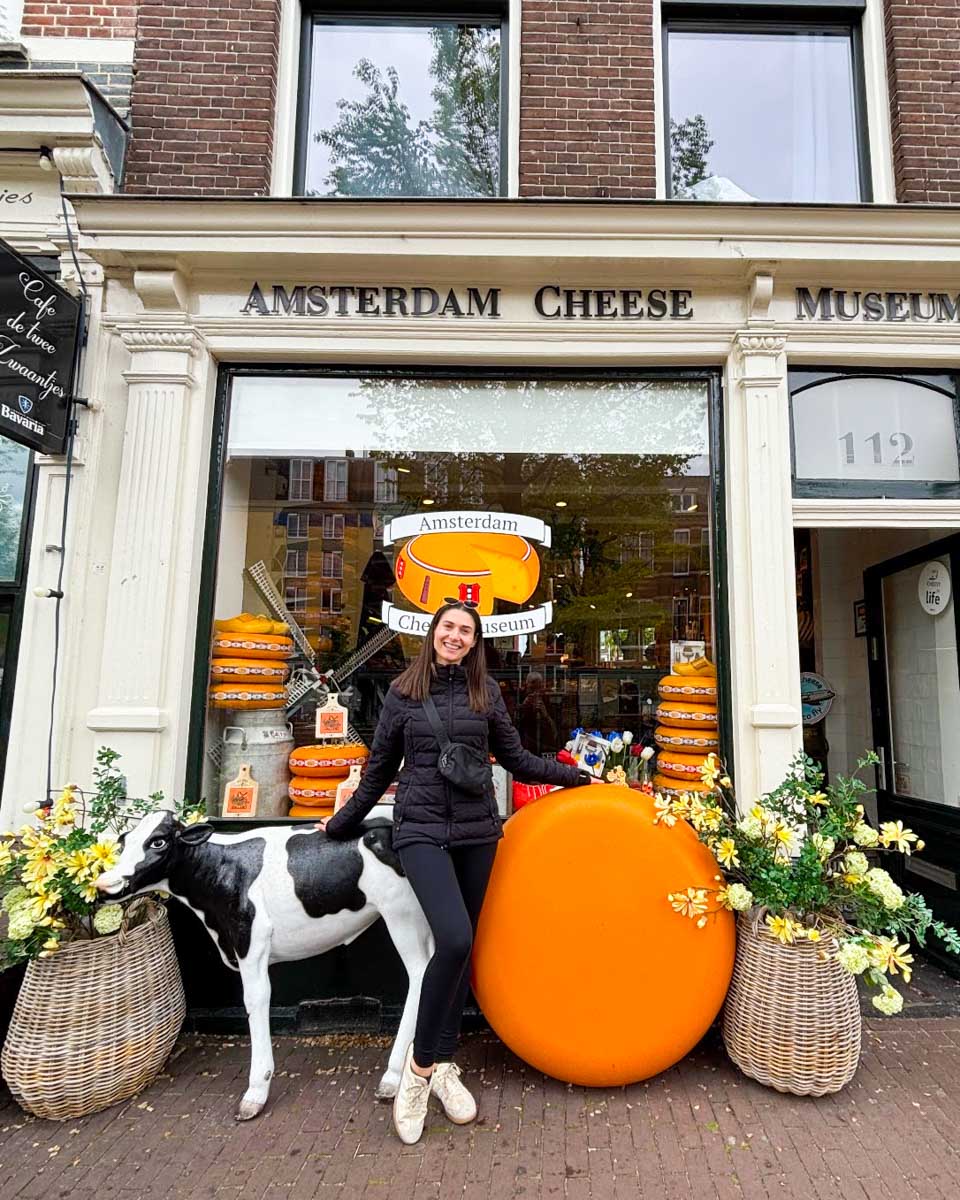 Brittni stands in front of the Amsterdam Cheese Museum