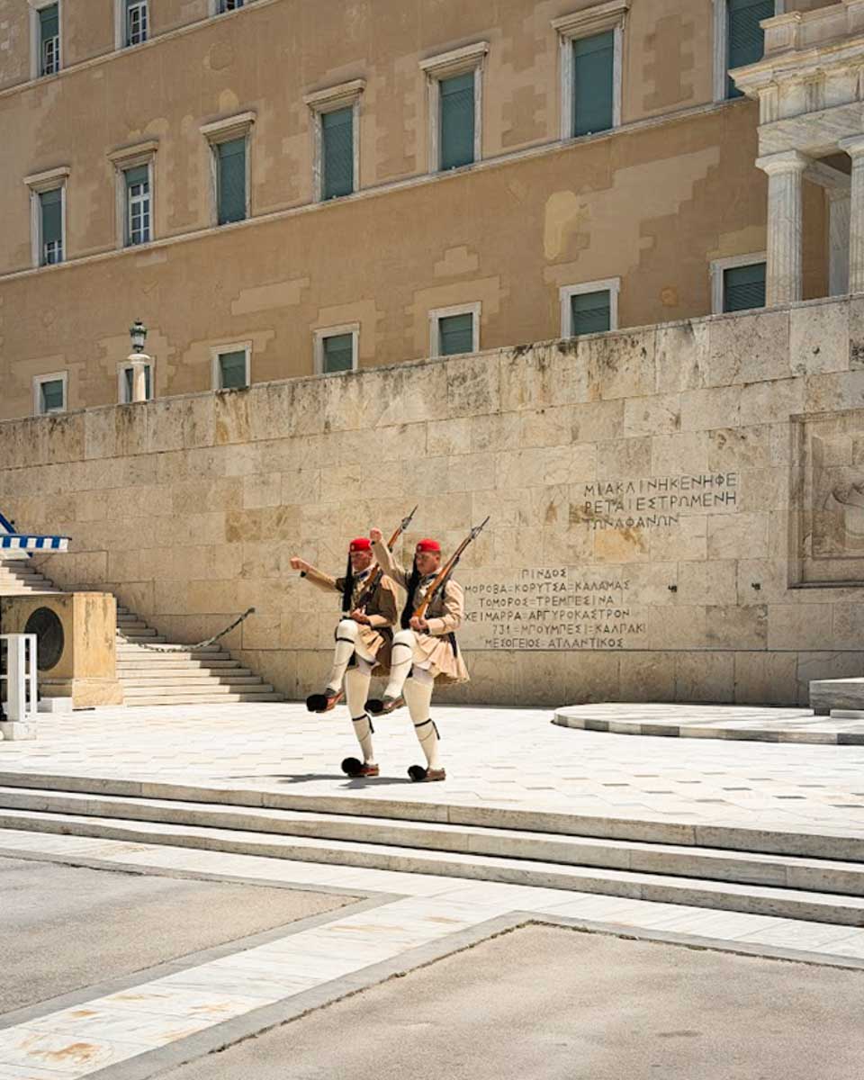 Changing of the guard in Syntagma Square Athens Greece on Hannah trip