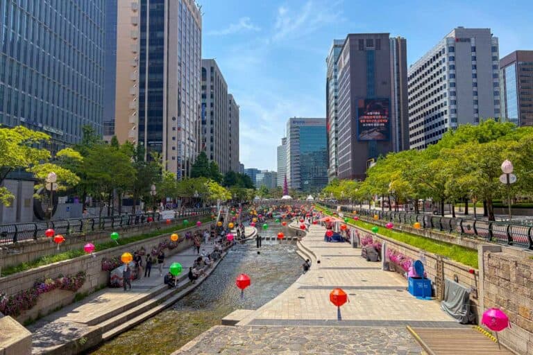 Cheonggaecheon Stream in Seoul South Korea