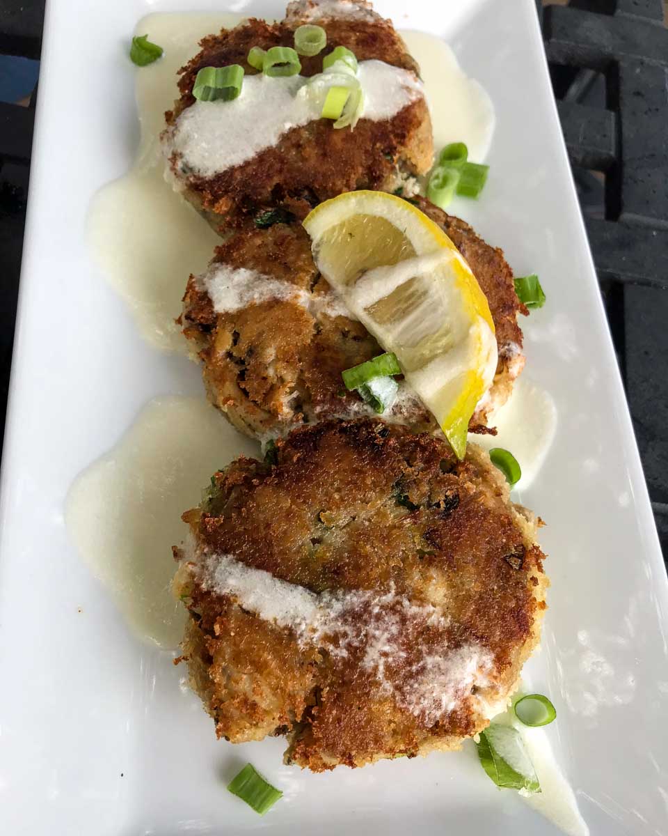 Crab cakes eaten in Bar Harbor Maine