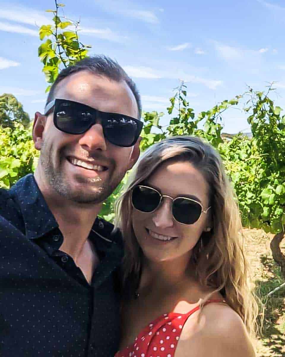 Daniel-and-Bailey-take-a-selfie-at-a-winery-in-St-Tropez