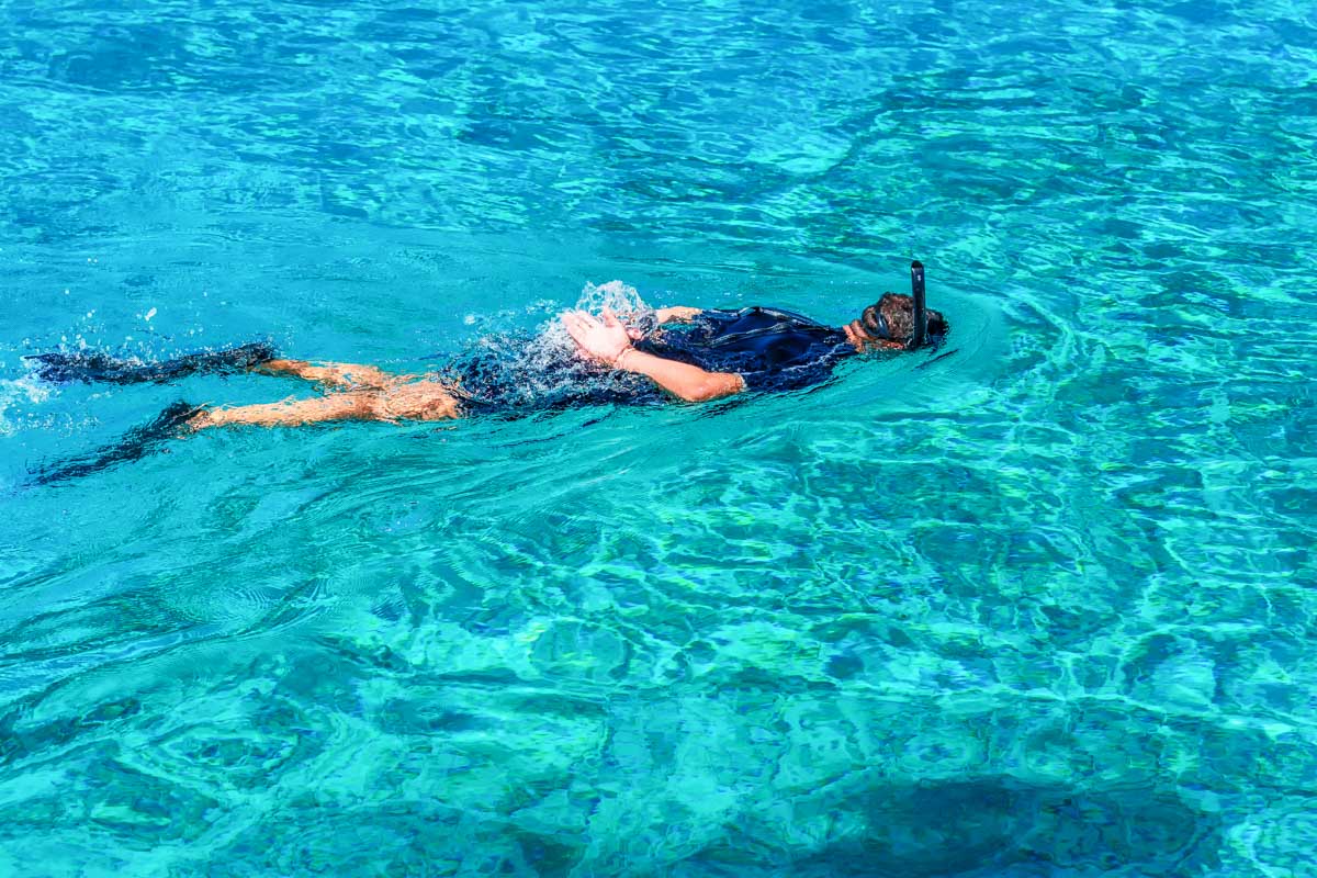 Daniel-snorkeling-on-a-catamaran-cruise-from-Athens Greece
