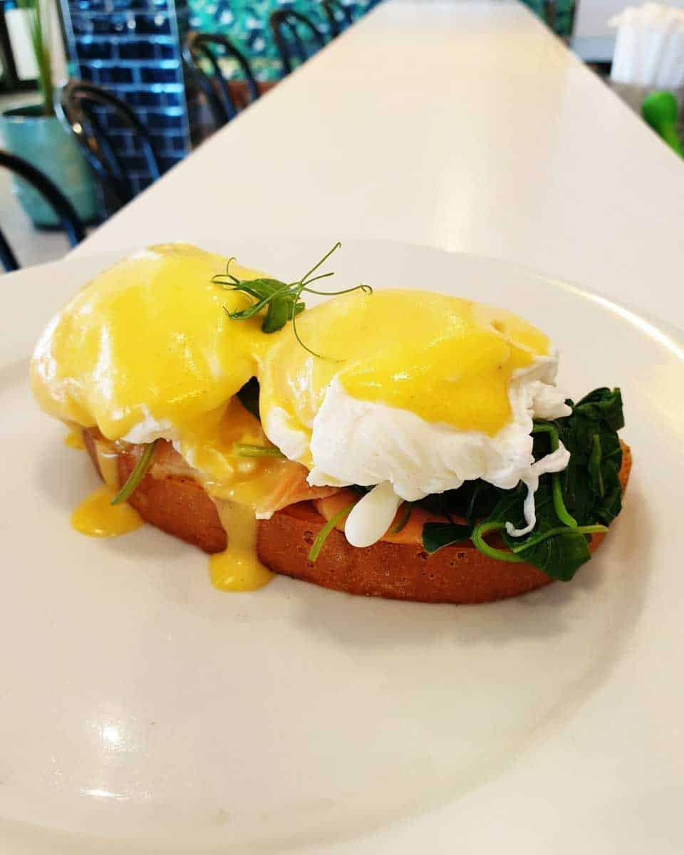 Eggs benedict at Lulu's Fiji