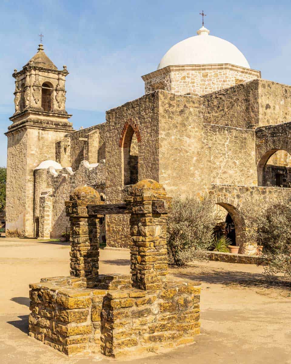 Exterior of the church at Mission San Jose in San Antonio Texas
