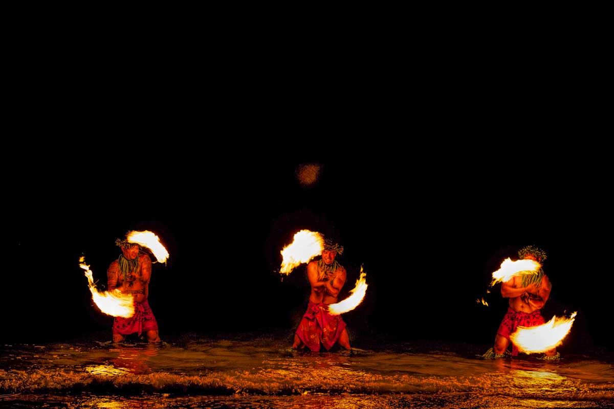 Fire Dancers in Kauai Hawaii at a luau