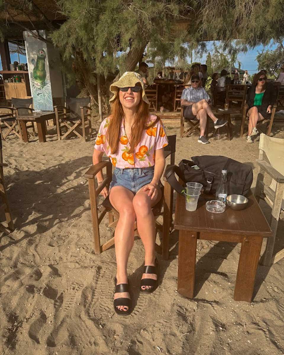 Hannah at Anavyssos beach in Greece
