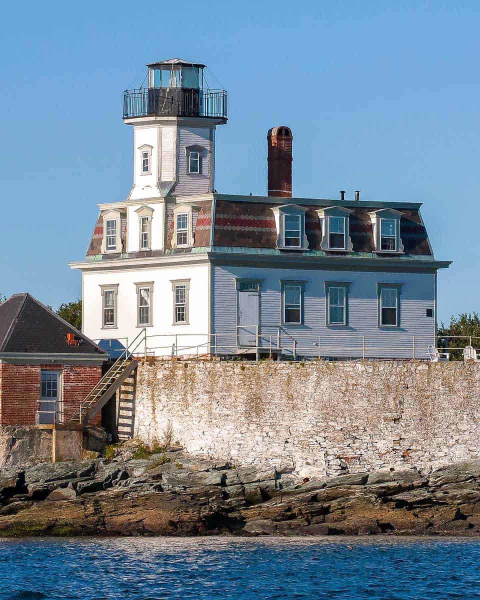 Historic Rose Island Lighthouse in Newport Rhode Island