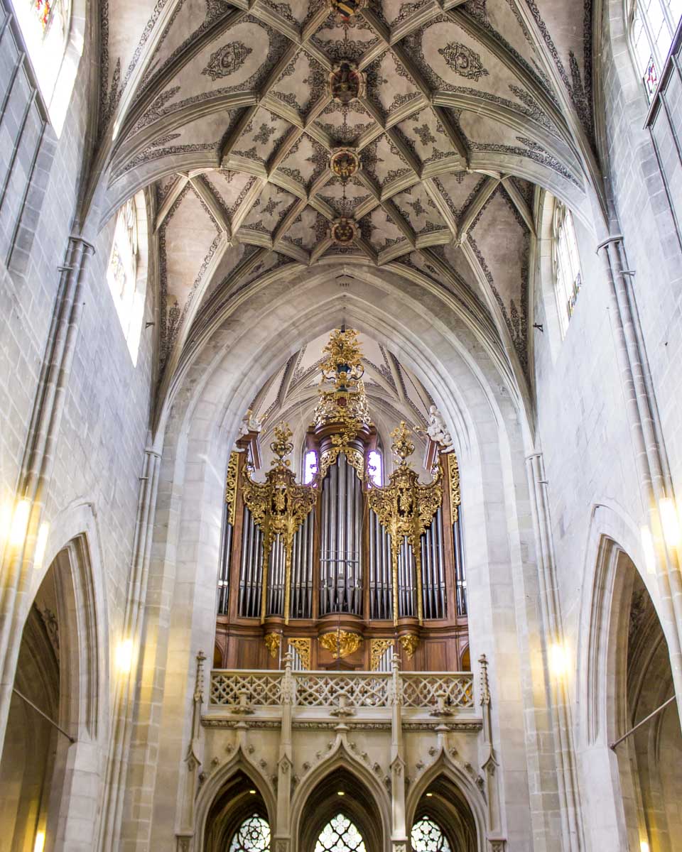Interior of Bern Cathedral in Bern Switzerland