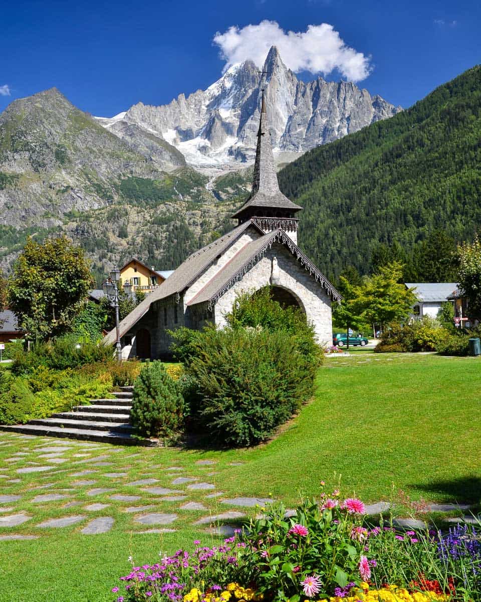 Les Praz Church in Chamonix France