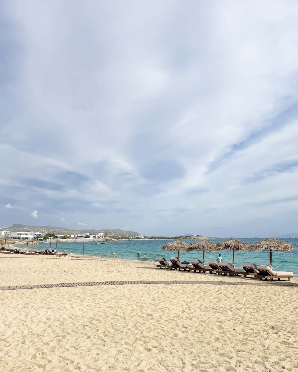 Looking at Agios Georgios Beach (St. George Beach) in Naxos Greece 4