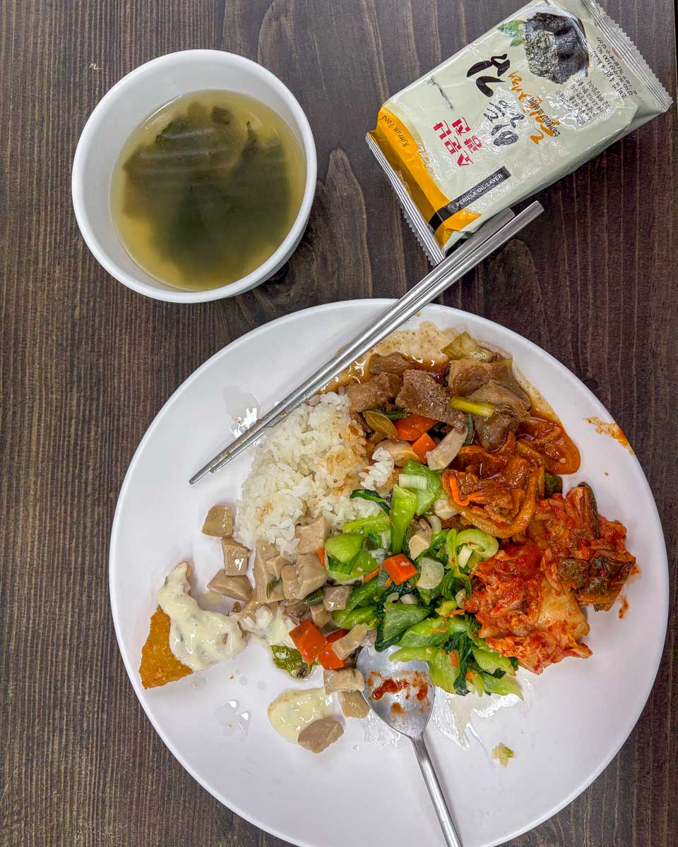Lunch eaten on a DMZ tour from Seoul South Korea