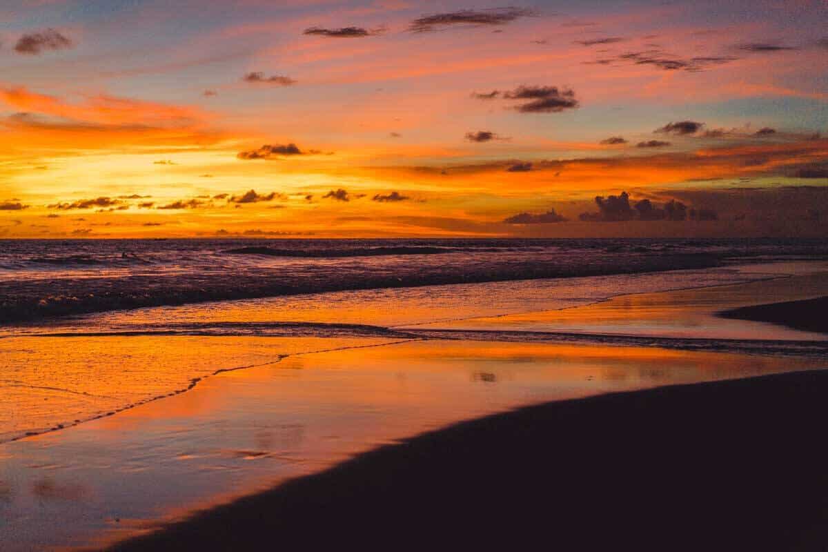 Matira Beach sunset Bora Bora
