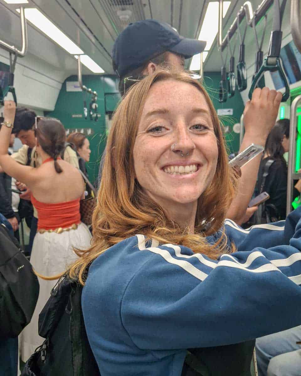 Meghan in the subway in Seoul South Korea