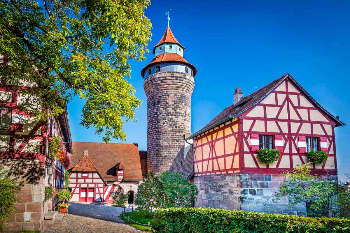 Nuremberg Castle on a sunny day in Nuremberg Germany