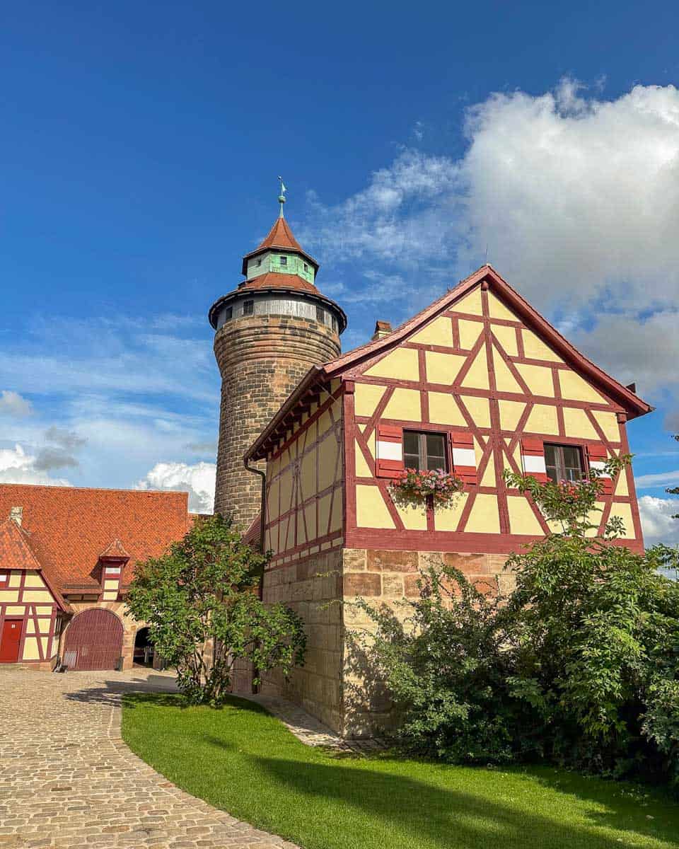 Nuremberg Imperial Castle and Sinwell Tower in Nuremberg Germany