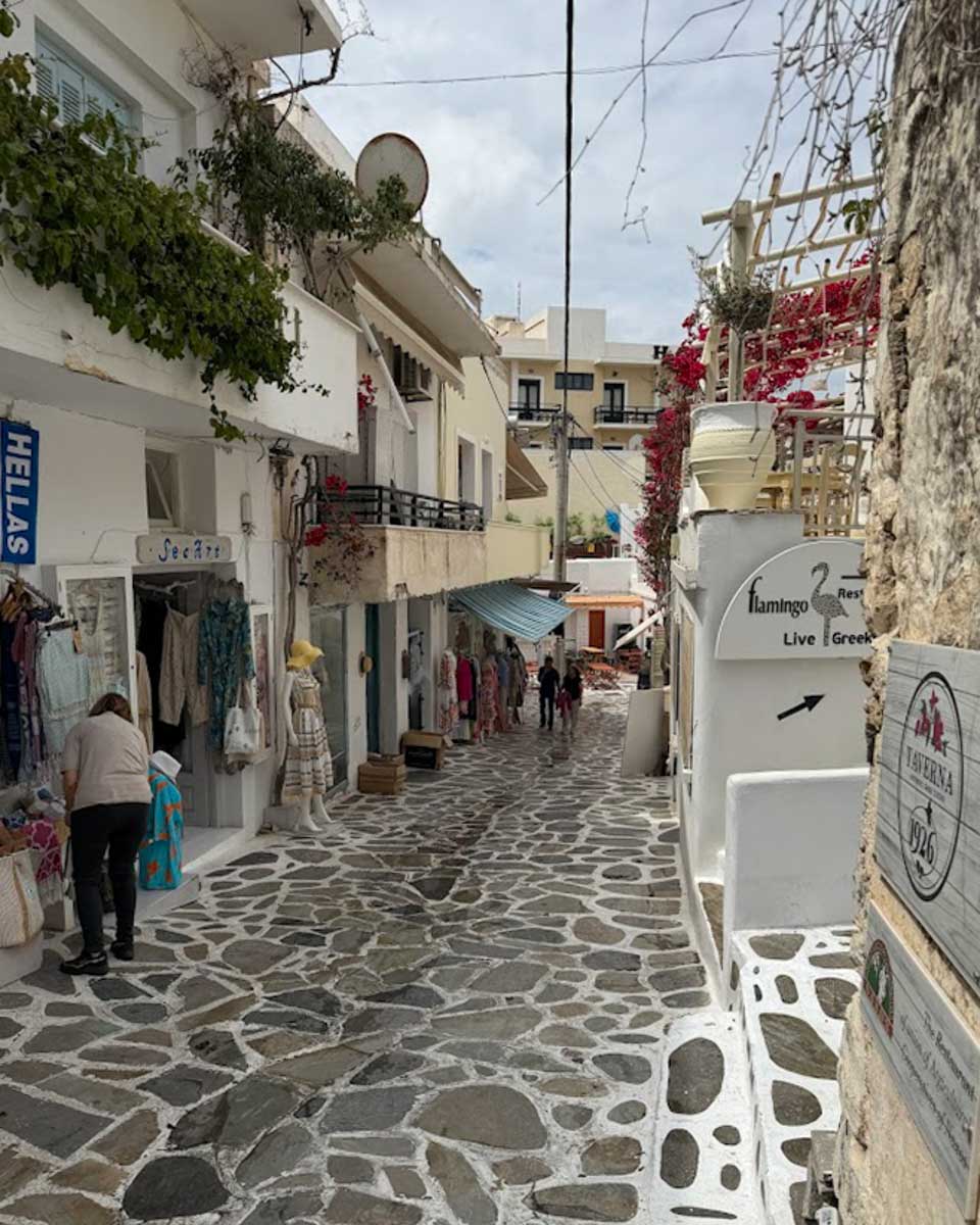 Old market in Chora Naxos Greece on Hannah trip