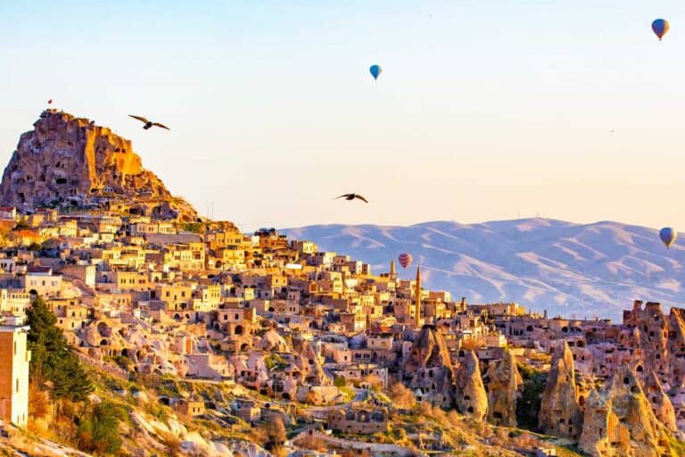 Ortahisar Castle in Cappadocia, Turkey