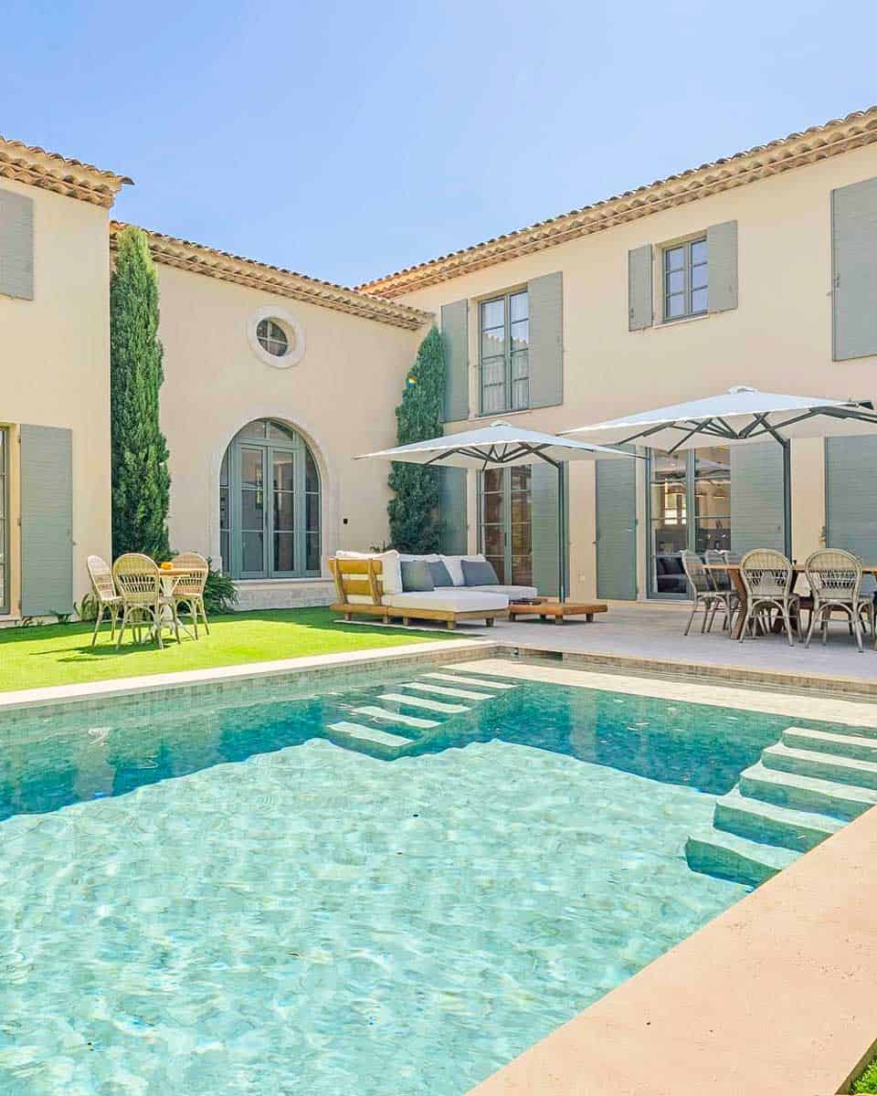 Outdoor pool area at Villa Cosy, hotel & spa in St Tropez