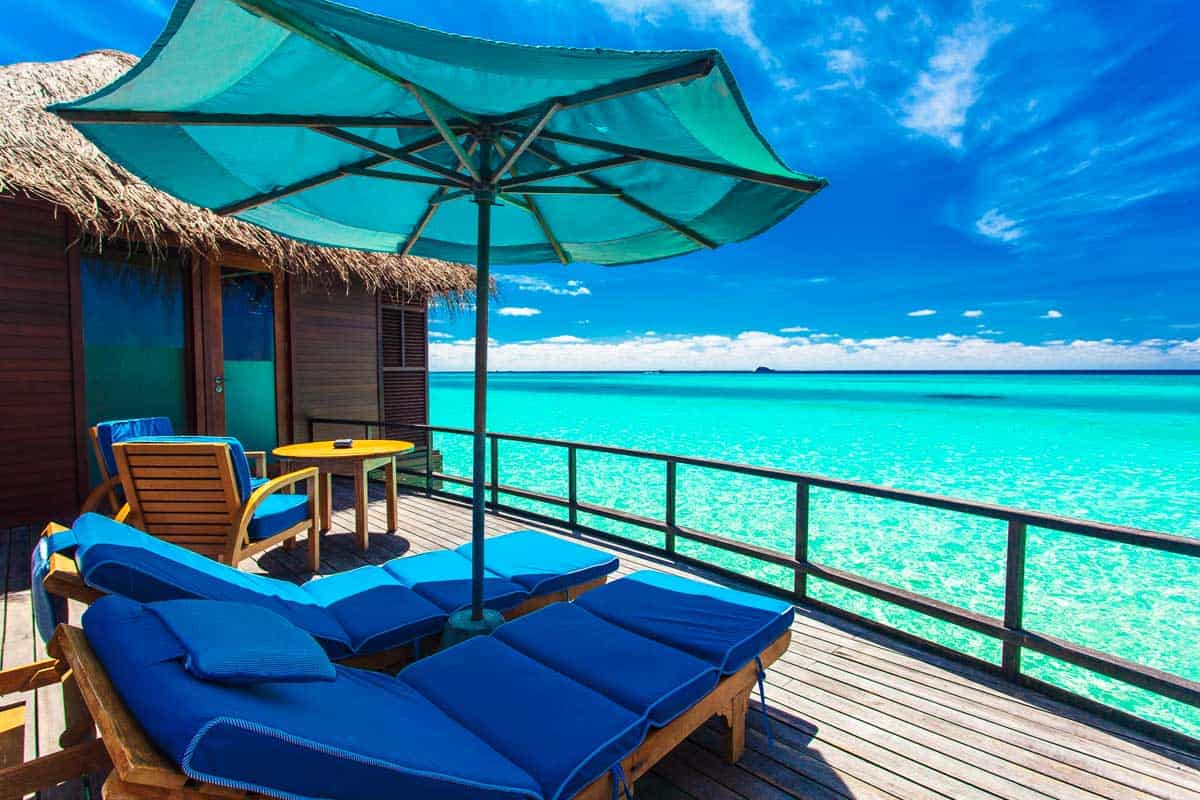 Over water bungalow in Tahiti