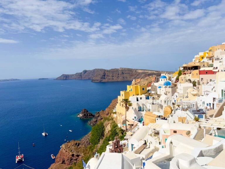 Panorama of Oia in Santorini Greece on Hannah trip