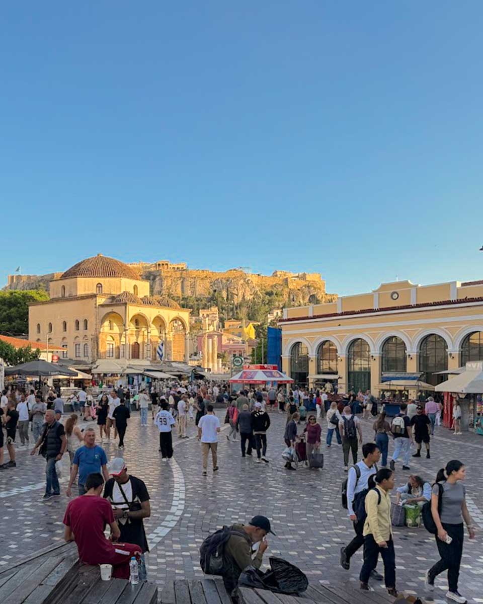 Monastiraki Square in Athens Greece on Hannah trip