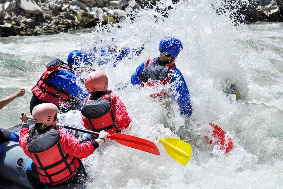 People white water rafting near Asheville North Carolina