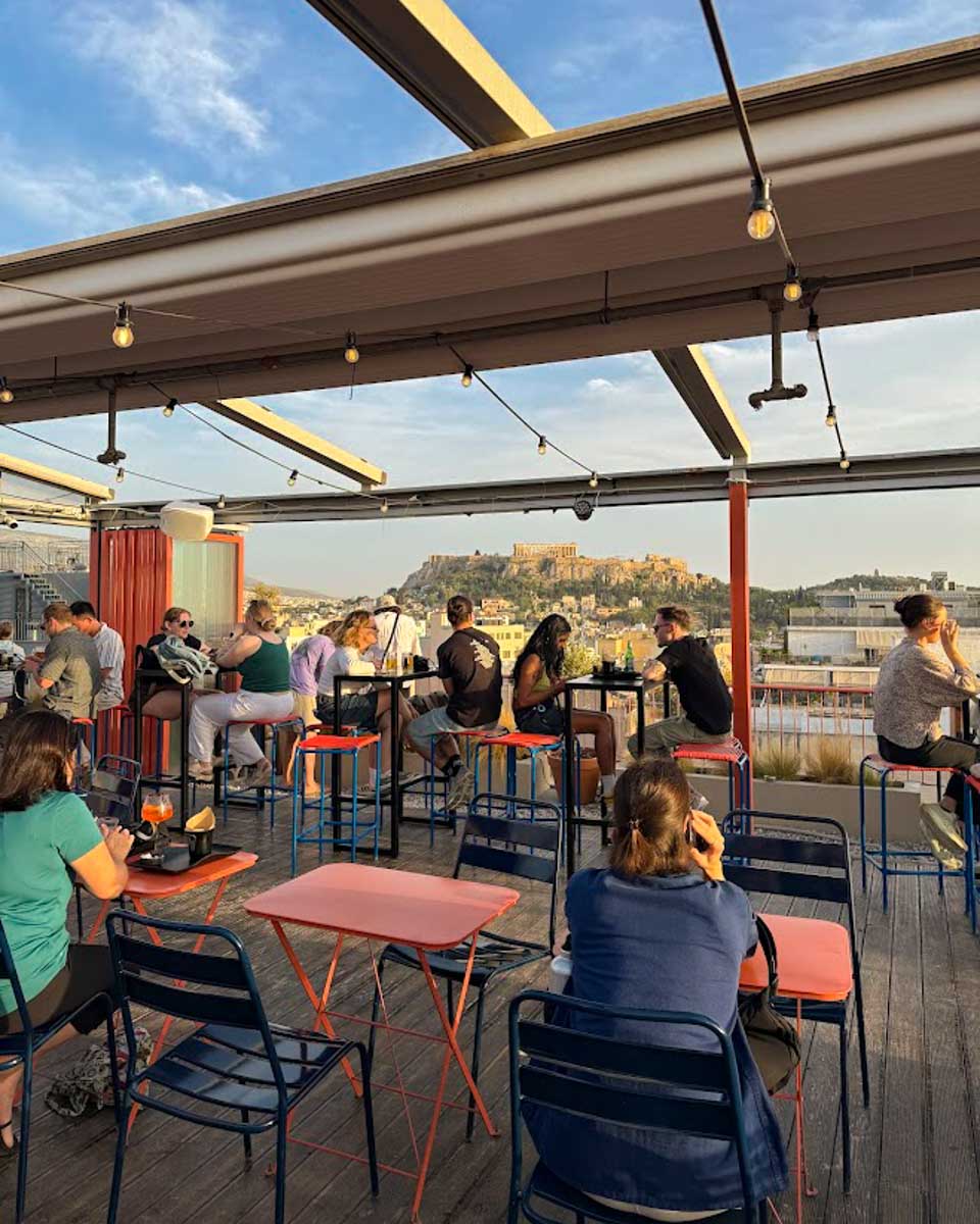 Rooftop bar at YellowSquare Athens in Athens Greece