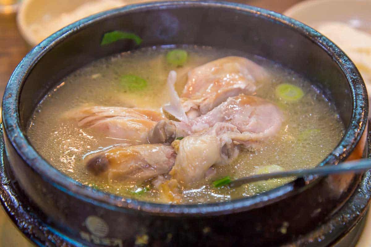 Samgyetang aka Gingsing Chicken soup in Seoul South Korea