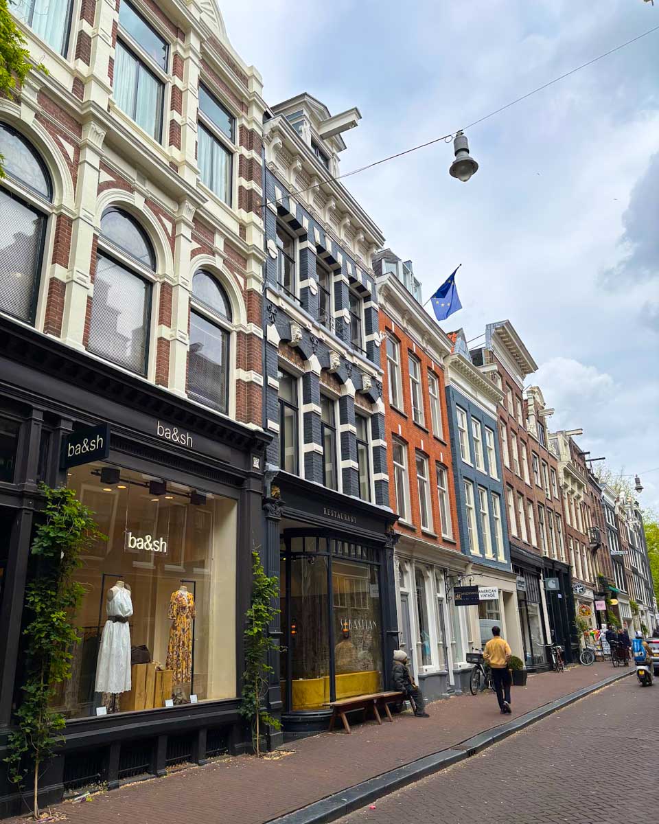 Shops in the picturesque De 9 Straatjes (Nine Streets) district of Amsterdam