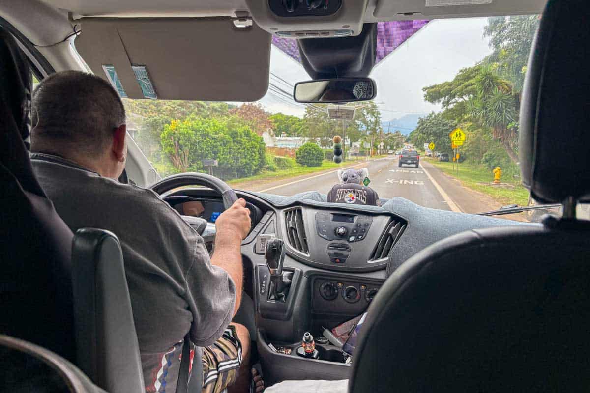 Shuttle-driver-on-Kauai Hawaii