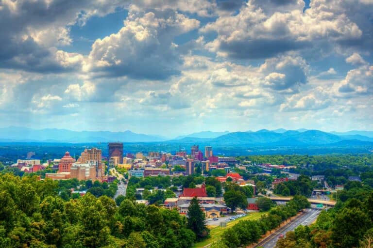 Skyline of Asheville North Carolina