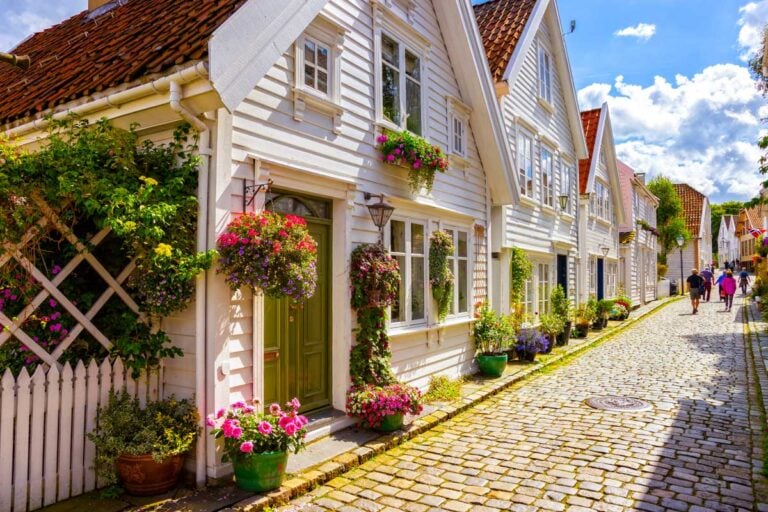 Street view of Gamle Stavanger in Stavanger Norway (2)