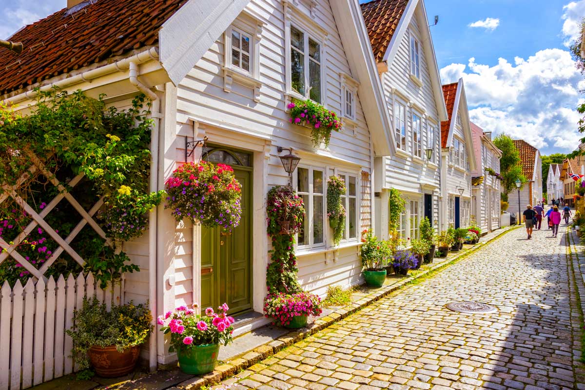 Street view of Gamle Stavanger in Stavanger Norway (2)