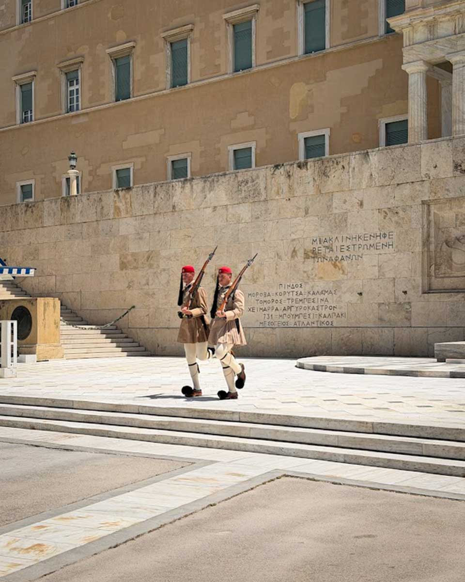 The changing of the guards in Athens Greece on Hannah trip