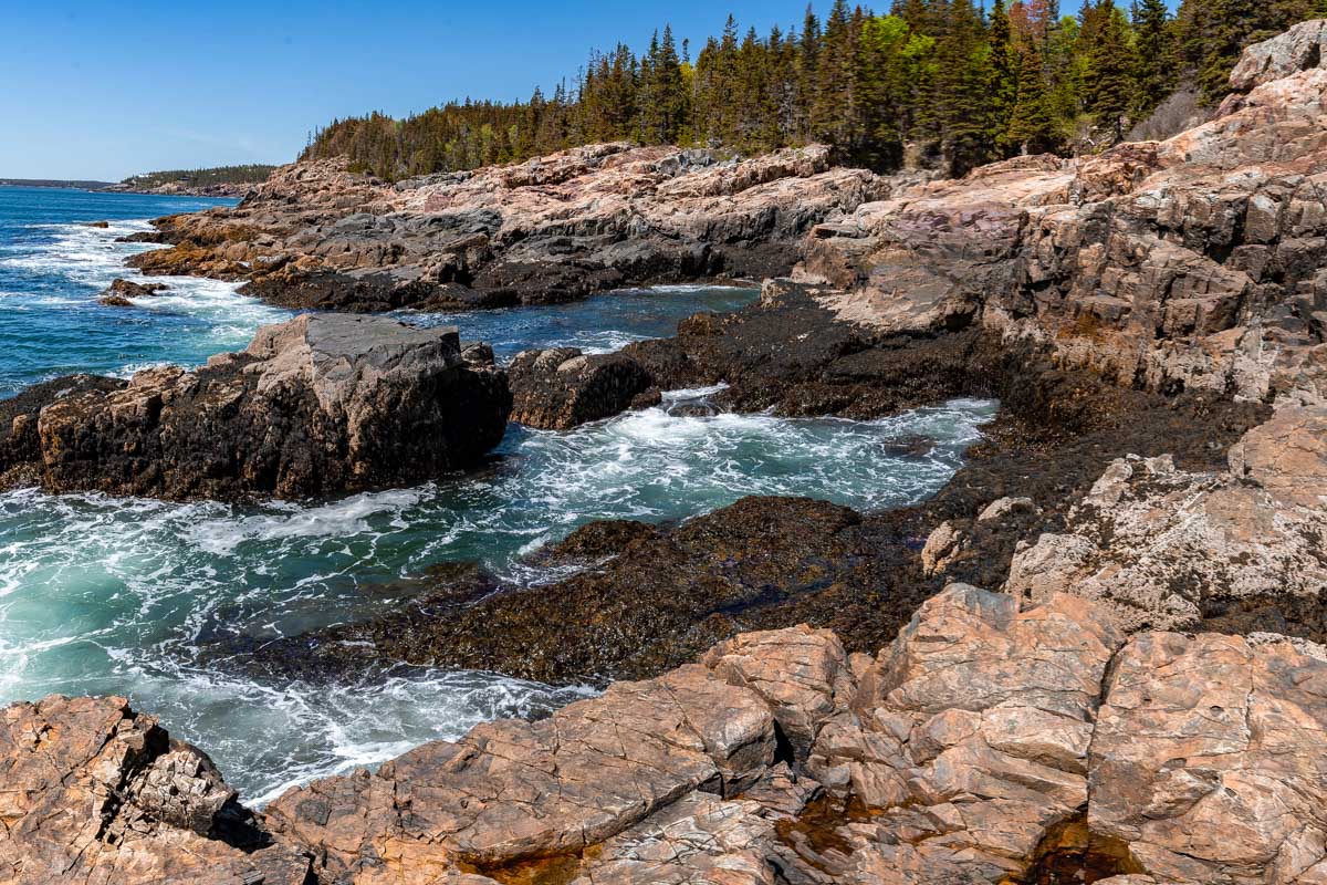The coastline of Acadia National Park in Maine on a tour from Bar Harbor