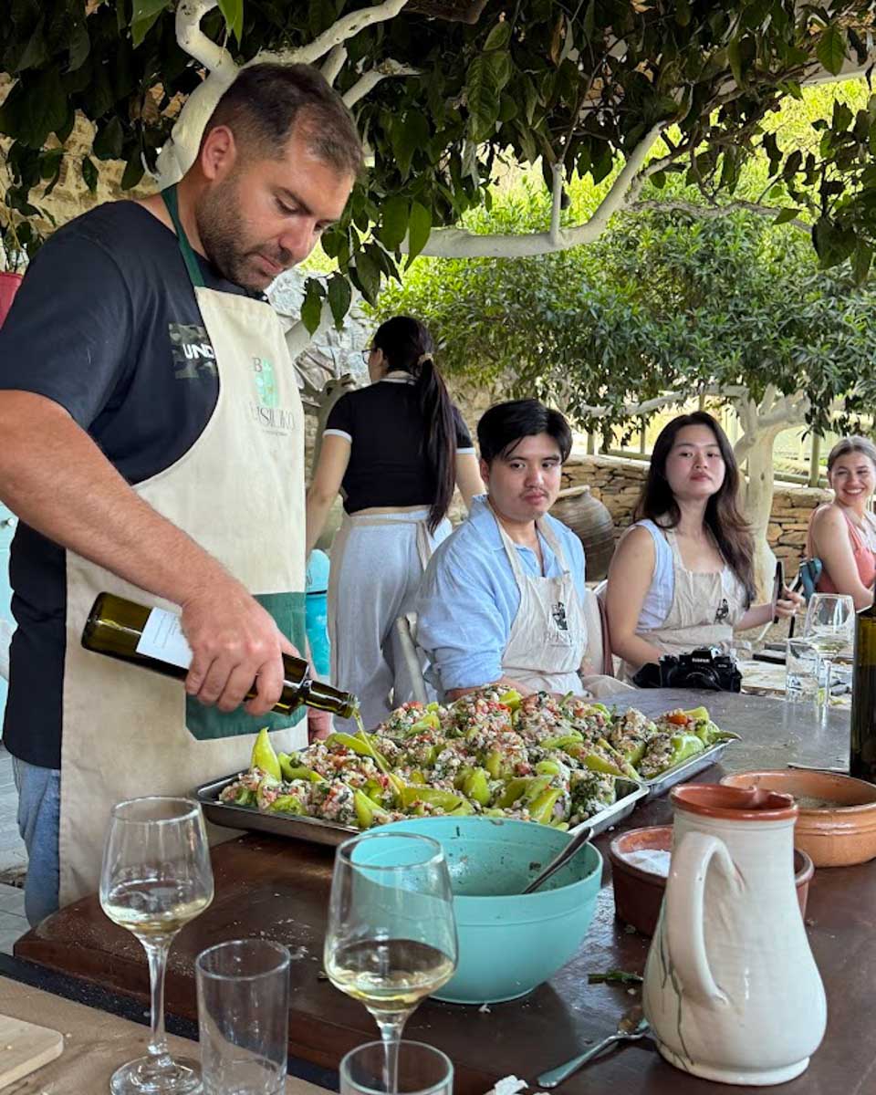 The coooking class in Naxos Greece on Hannah trip