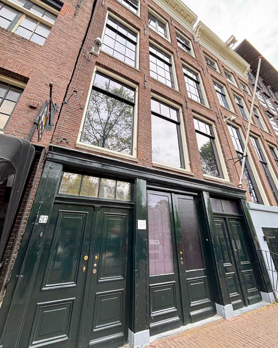 The outside of the Anne Frank House in Amsterdam