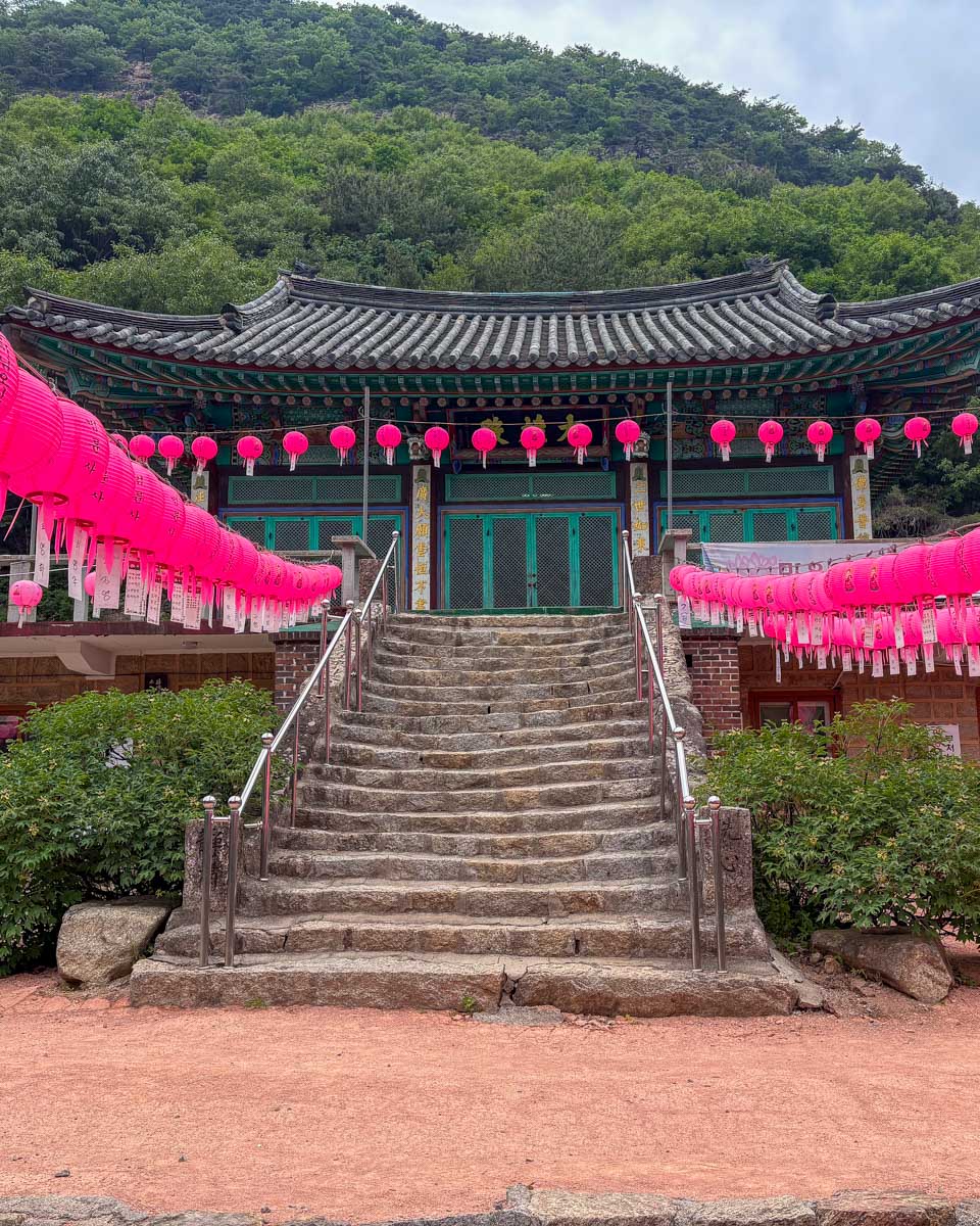 The temple at the top of Gamaksan Mountain on a DMZ tour from Seoul South Korea