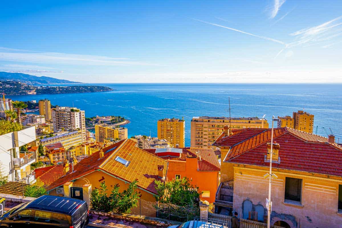 The view of Monaco from a balcony in Beausoleil near Monaco