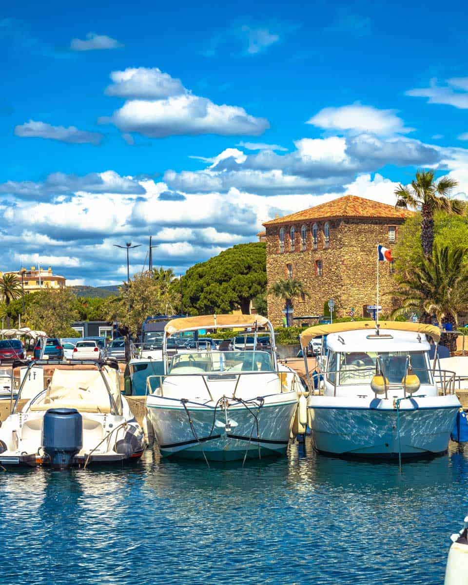 Town of Sainte Maxime boat and harbor view